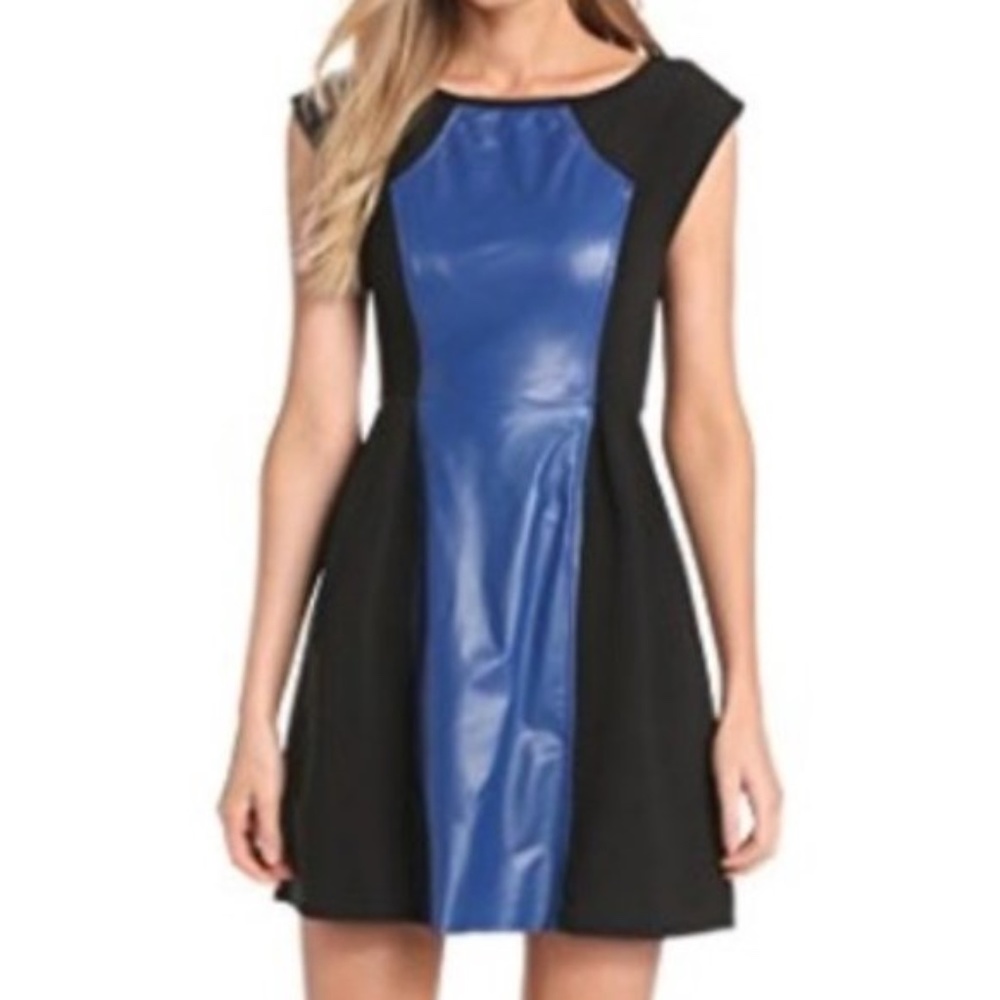 Blue Leather Dress